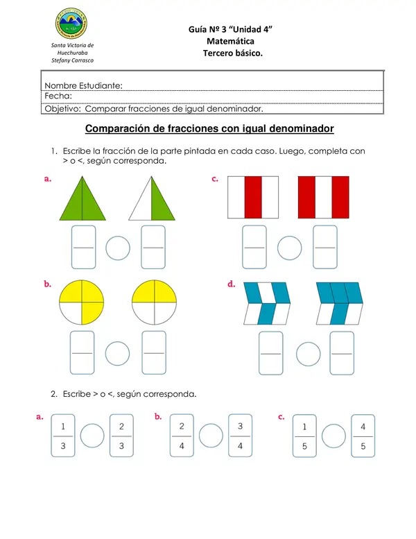comparación de fracciones
