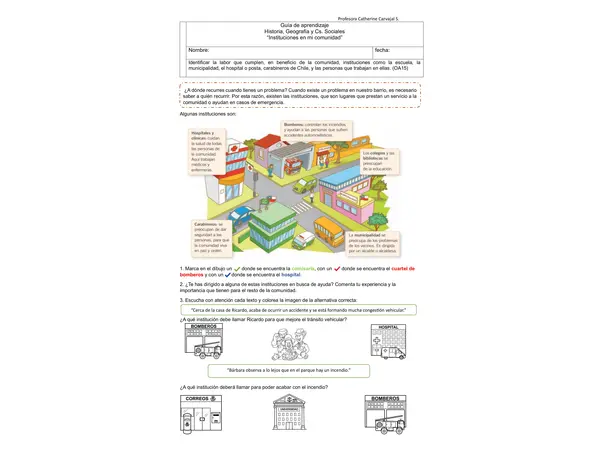 "Instituciones de mi comunidad"