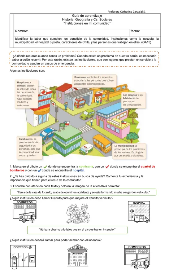 "Instituciones de mi comunidad"
