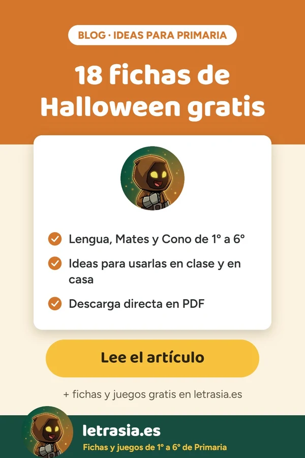 Fichas de Halloween para 1º-6º de Primaria