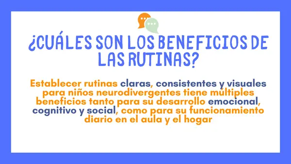 Presentación "Importancia de las rutinas en NNJ neurodivergentes"