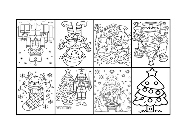 Mini libro de Navidad para colorear
