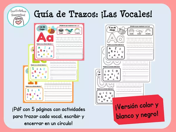 Guía de Trazos Las Vocales | PDF