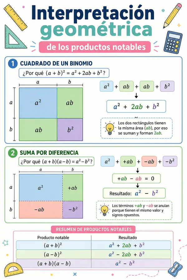 Interpretación geométrica de los productos notables