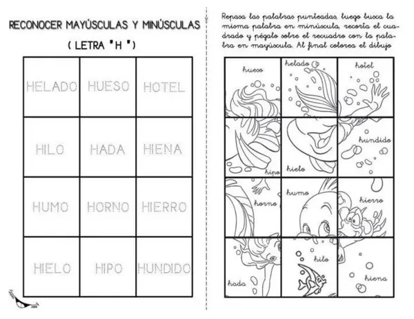 Guía 1° básico " Trabajemos con la letra H"