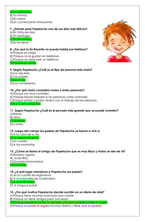Prueba Lectura - Papelucho