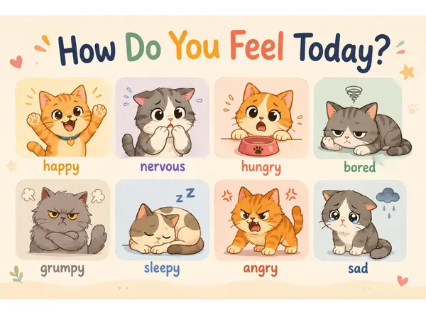 CAT EMOTIONS IN ENGLISH