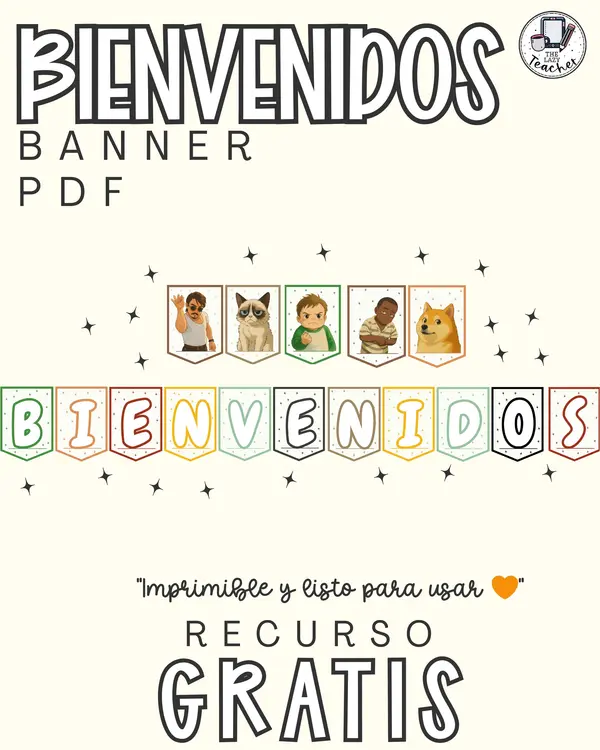 🎁 Banner “BIENVENIDOS” – Versión Meme Ghibli