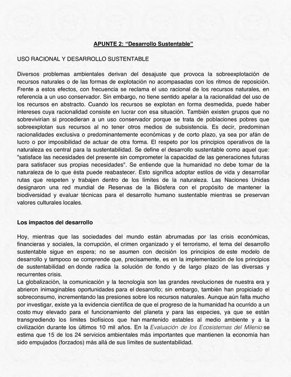Guia base teorica, Desarrollo Sustentable , biologia, primero medio, cuarta unidad