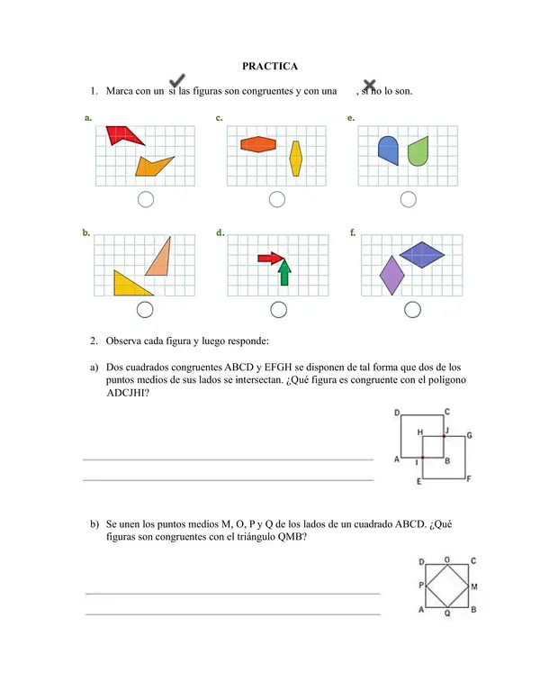Geometría: Congruencia quinto básico