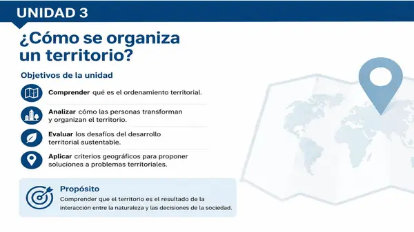 Unidad 3: El territorio se organiza y planifica (Geo, T y DSA)