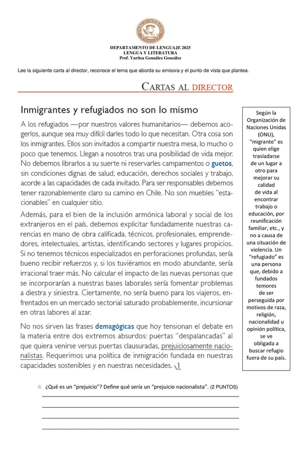 Análisis texto argumentativo