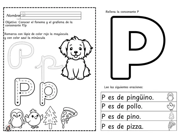 Cuadernillo Consonante P – Lectura Inicial (4 clases) 