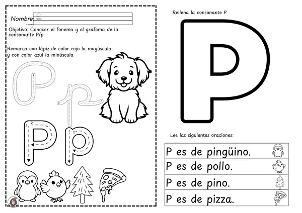 Cuadernillo Consonante P – Lectura Inicial (4 clases) 