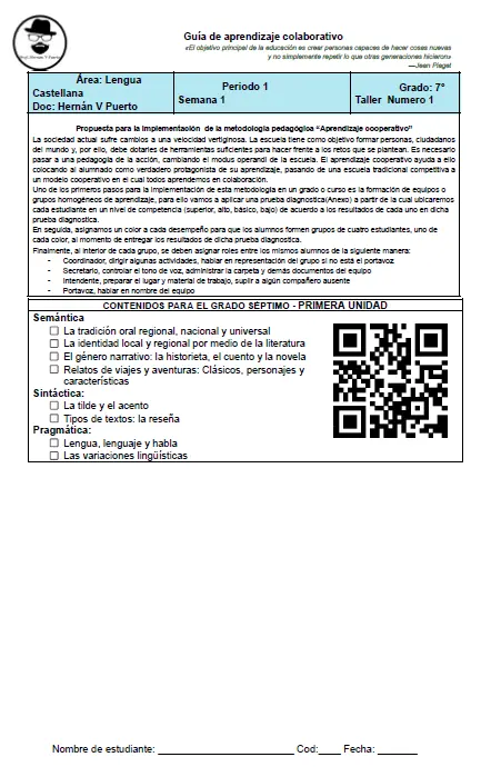 07M1SEM1 - Introducción aprendizaje cooperativo, diagnostico
