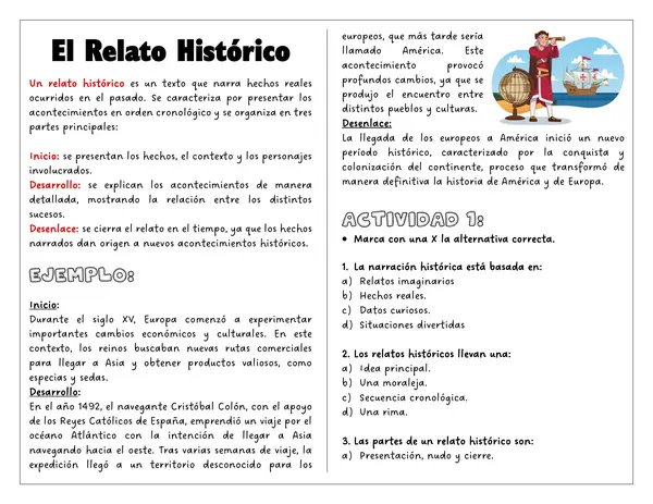 Guía de trabajo - Relato Histórico