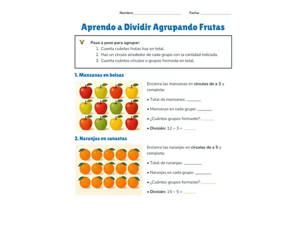 Divisiones agrupando