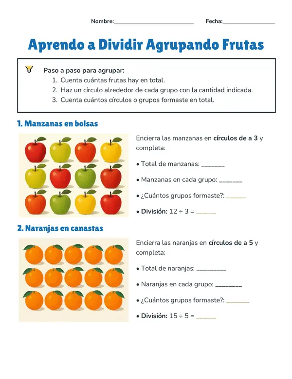 Divisiones agrupando