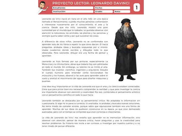 Proyecto Lector: Leonardo da Vinci