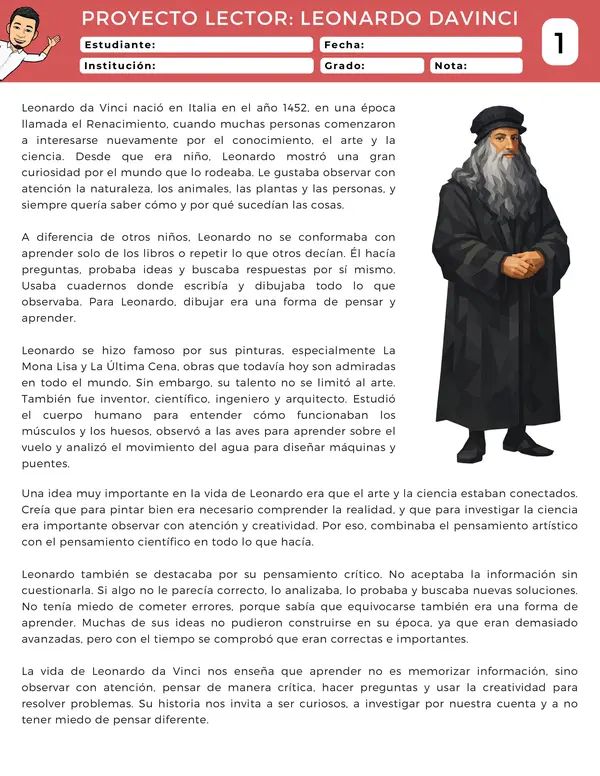 Proyecto Lector: Leonardo da Vinci