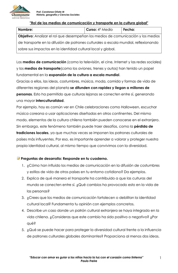 Los medios de comunicación y los medios de transporte en la difusión de patrones culturales 