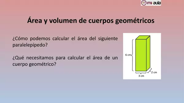 PRESENTACION SUPERFICIE Y VOLUMEN, EJEMPLO Y EJERCICIOS, SEXTO BASICO