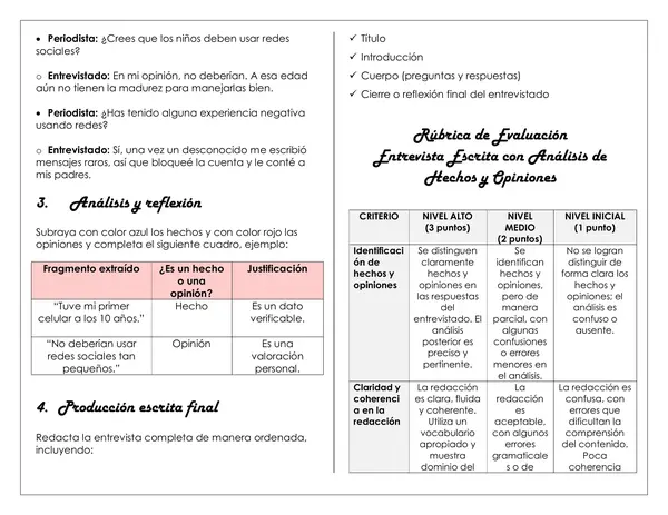 Guía de trabajo - Crea tu propia entrevista 