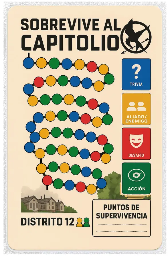 Juego de mesa "Sobrevive al Capitolio" Lectura mensual "Los Juegos del hambre"