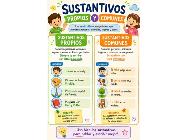 AFICHE SUSTANTIVOS PROPIOS Y COMUNES
