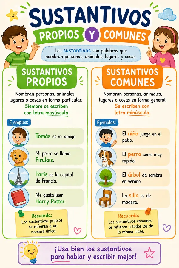AFICHE SUSTANTIVOS PROPIOS Y COMUNES