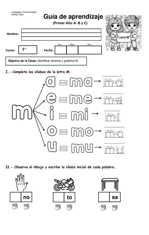 Sílabas letra M