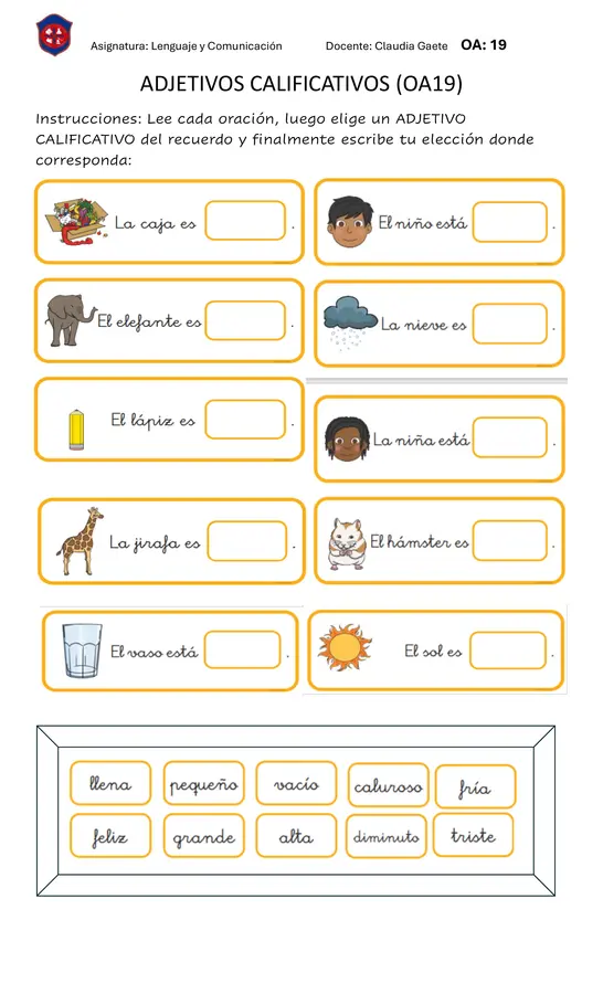 adjetivos calificativos