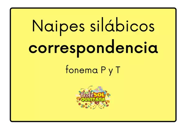 Naipes silábicos correspondencia P y T