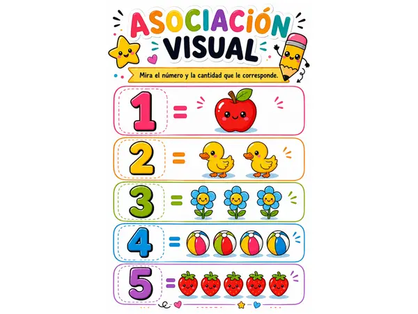 Números del 1 al 10 - Actividades de conteo, trazo y asociación visual