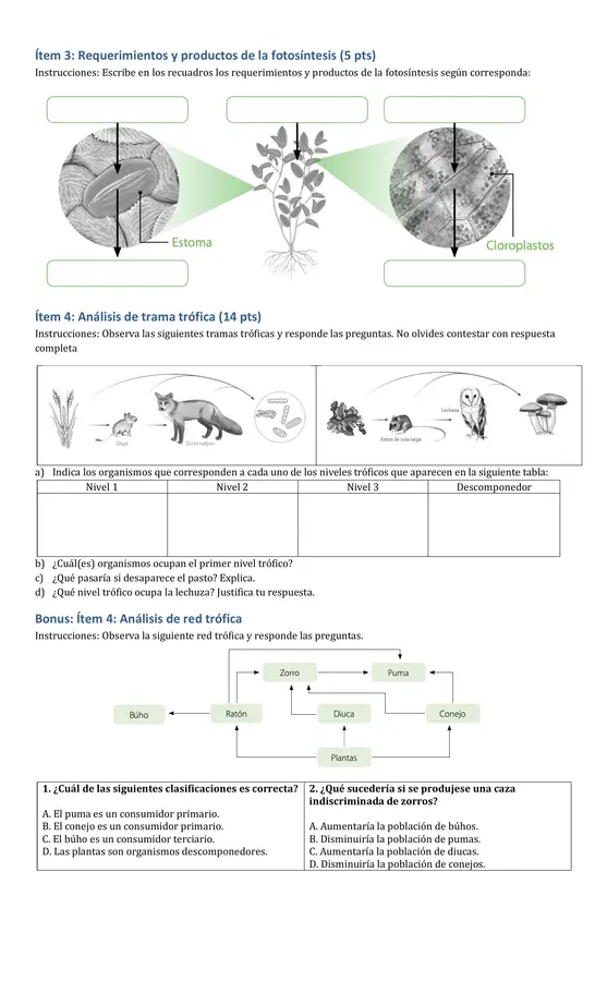 Evaluación ecosistemas y nutrición 
