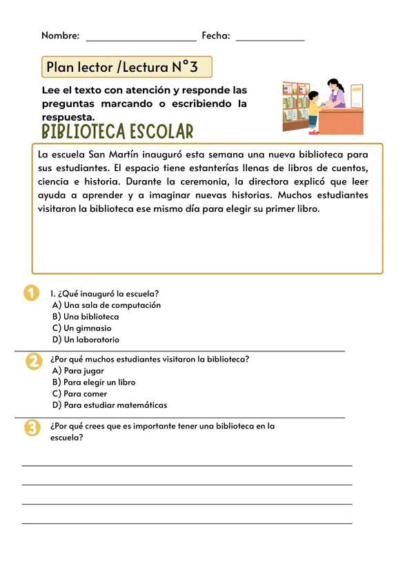 Lecturas cortas con preguntas de comprensión lectora 