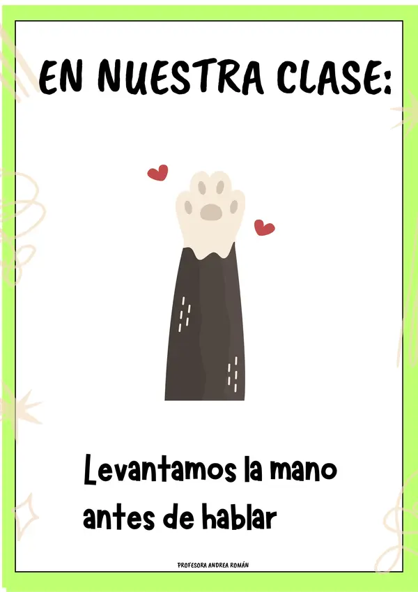 Gatitos estudiosos – Hábitos de aula (6 carteles imprimibles)