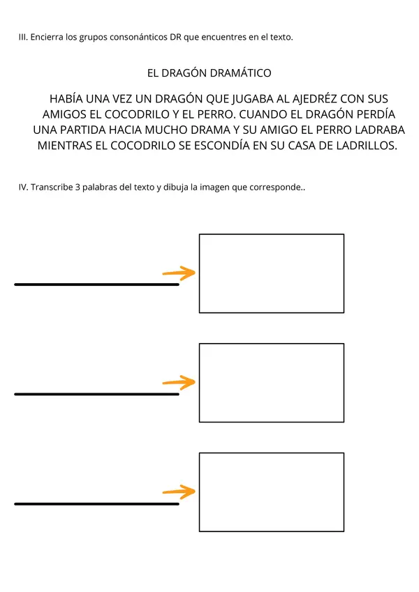 Refuerzo grupos consonánticos CR y DR