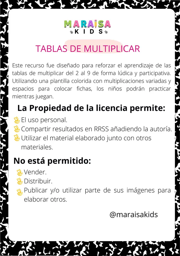 Tablas de Multiplicar Lúdica 