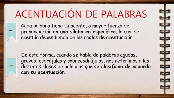 Acentuación de Palabras: Agudas, Graves y Esdrújulas:  Presentación + Actividades