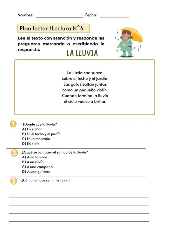 Lecturas cortas con preguntas de comprensión lectora 