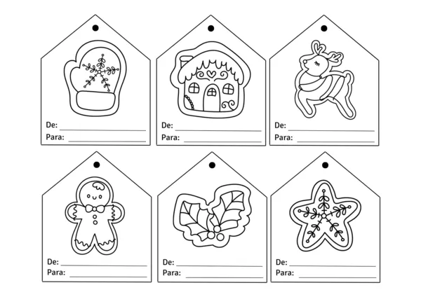 Tarjetas de regalos navideñas para colorear