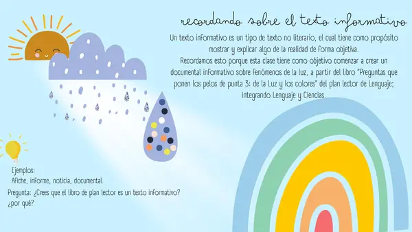 Ciencias y Lenguaje: Luz y colores libro y documental (Clase completa)