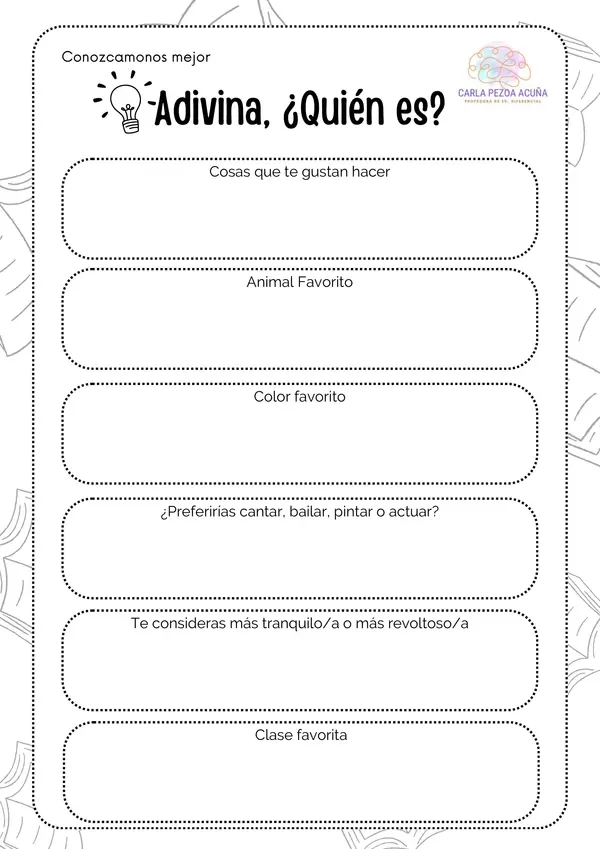Primeros días de clases, ¿Quién es?