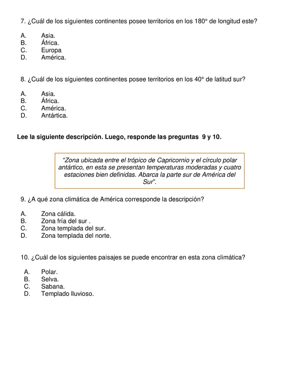 Evaluación segundo semestre de historia, 4° año básico.