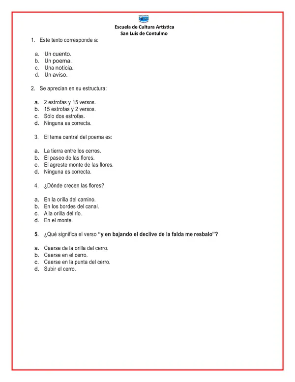 Guía poema simce y grupos gramaticales