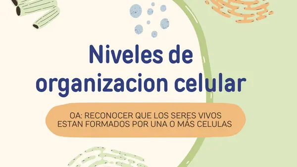 NIVELES DE ORGANIZACIÓN CELULAR