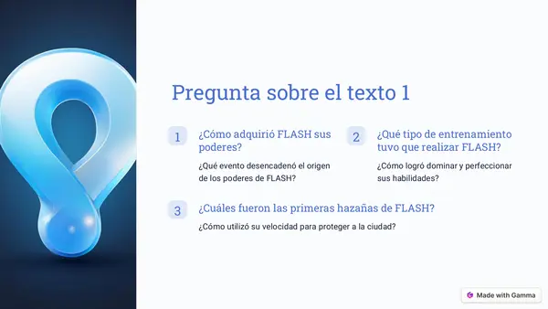 Texto de comprensión lectora con FLASH