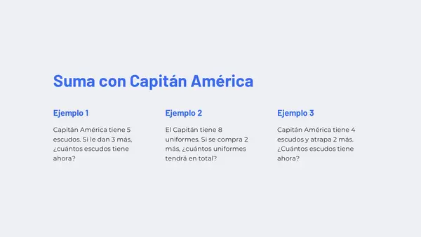 Resuelve problemas de sumas de 1 dígito con los personajes de Avengers