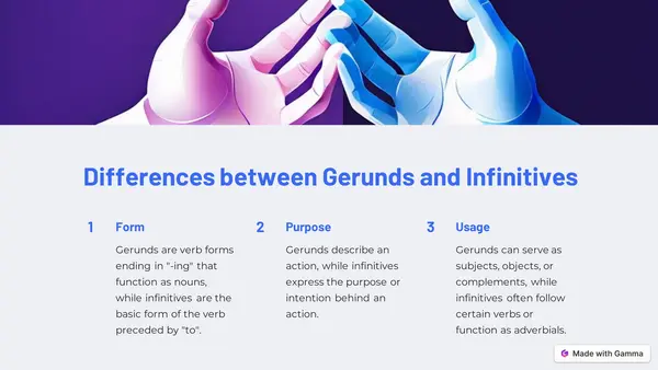 Uso de "gerunds and infinitives" en inglés